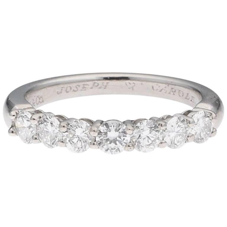 Estate Tiffany and Co. Platinum 0.83 Carat Diamond Anniversary Band