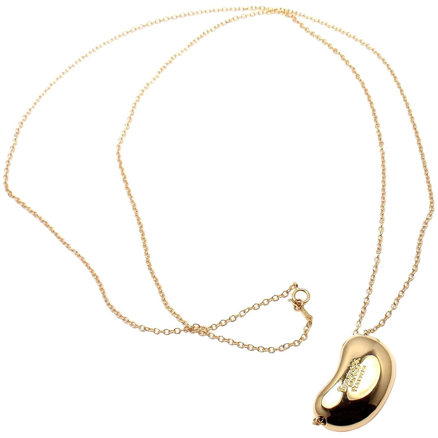Tiffany & Co. Elsa Peretti Large Bean Yellow Gold Chain Necklace