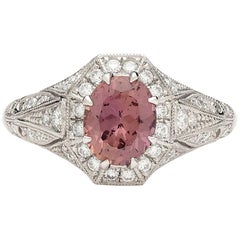 1.40 Carat GIA Unheated Sapphire Custom Platinum Ring