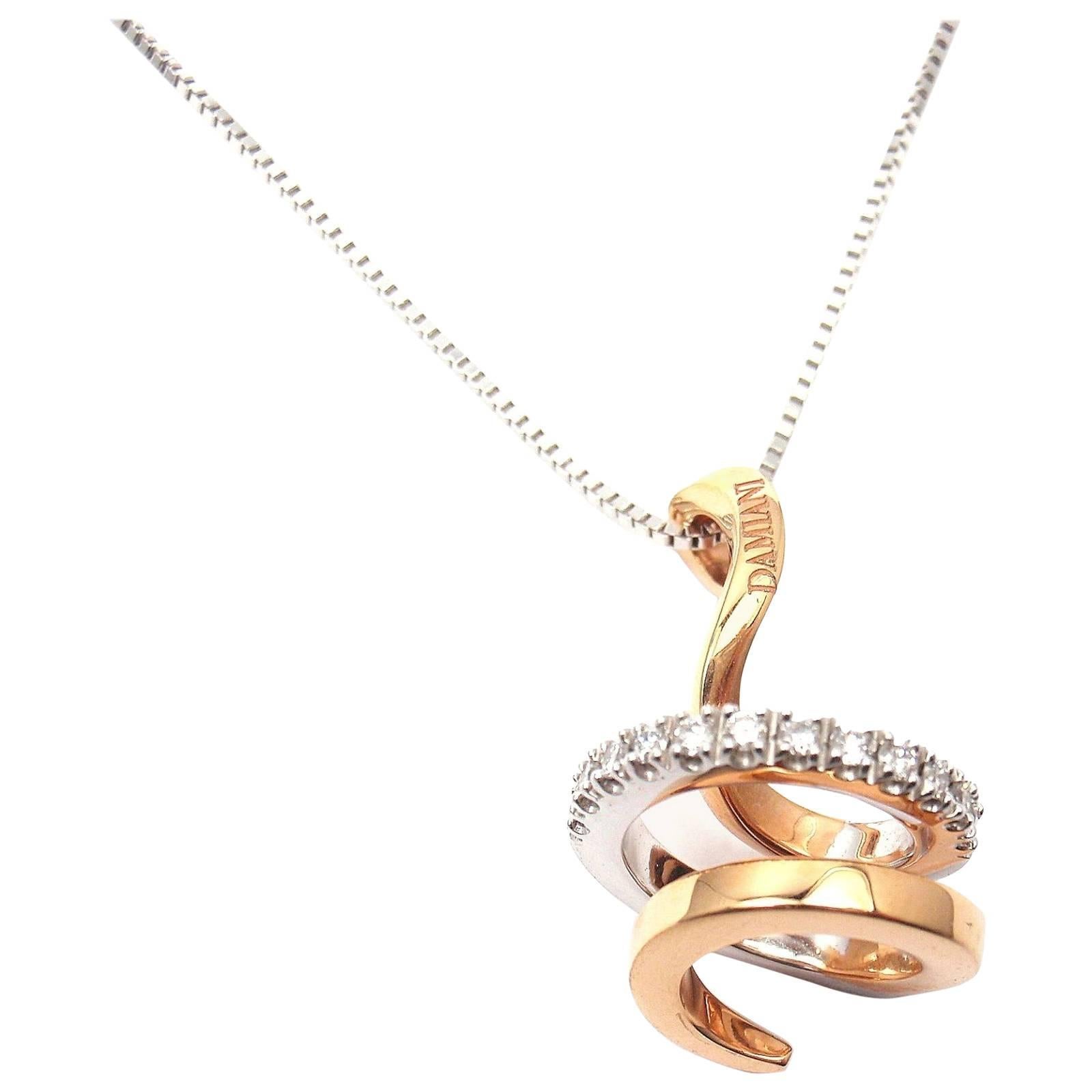 Damiani Eden Diamond White and Rose Gold Necklace