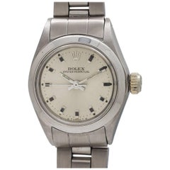 Rolex Ladies Stainless Steel Oyster Perpetual Self Winding Wristwatch circa 1979