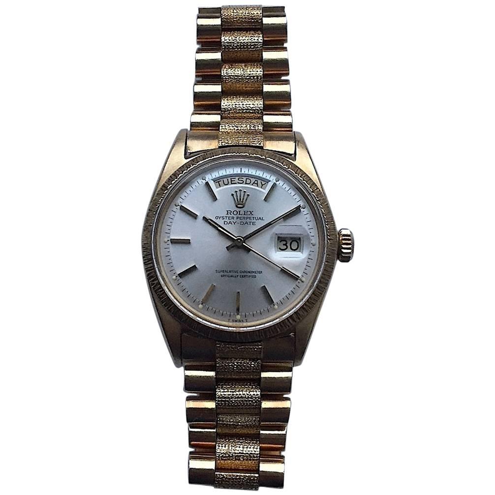 Rolex 18K Yellow Gold Day-Date Presidential Watch with Papers, 1960s For Sale