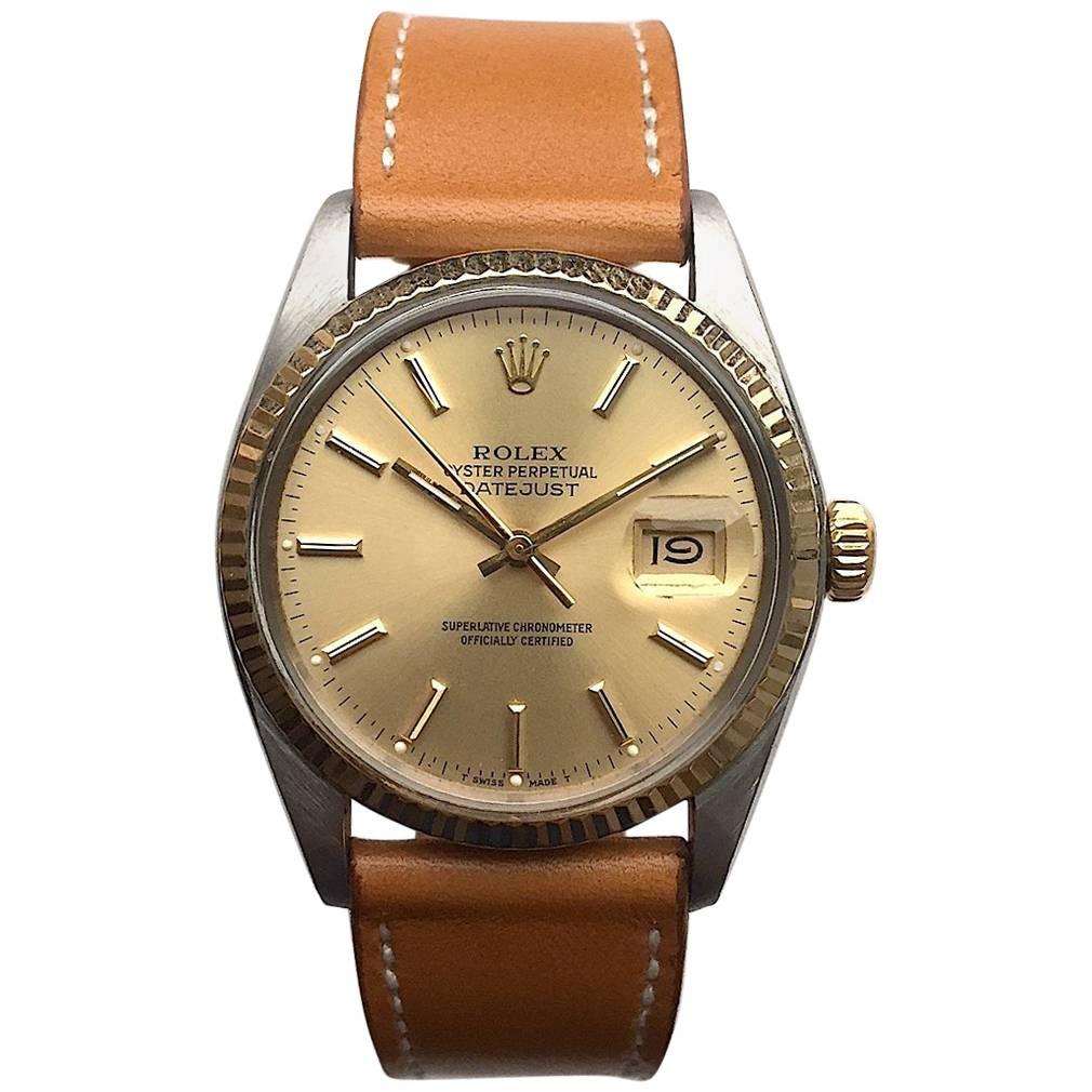 Rolex Steel and Gold Oyster Perpetual Datejust Watch, 1970s