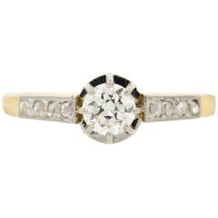 Antique Diamond Platinum Gold Ring