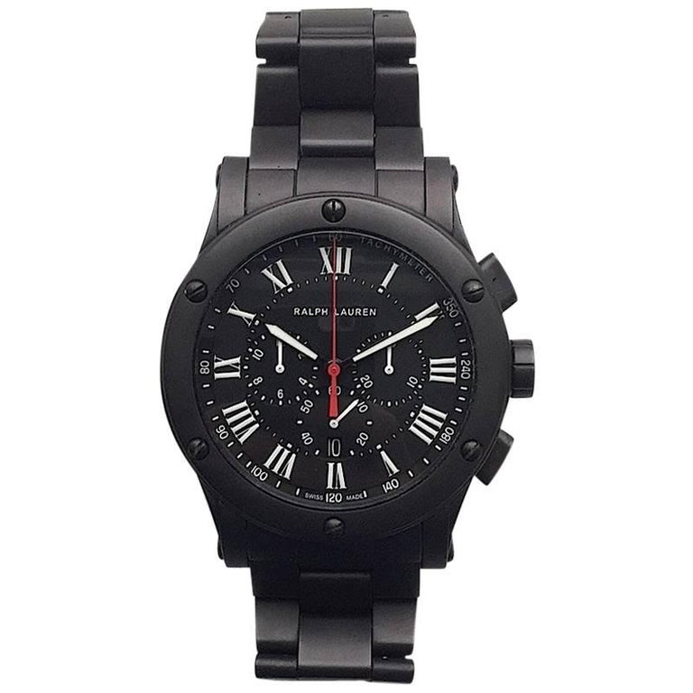Ralph Lauren Sporting Chronograph Black Matte Ceramic Men's Watch at