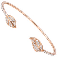 Nadine Aysoy Petite Feuilles 18 Karat Rose Gold and Diamond Bracelet