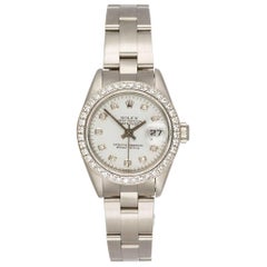 Rolex Ladies Stainless Steel Diamond Dial and Bezel Datejust Wristwatch 