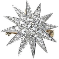 Antique Diamond Star Brooch