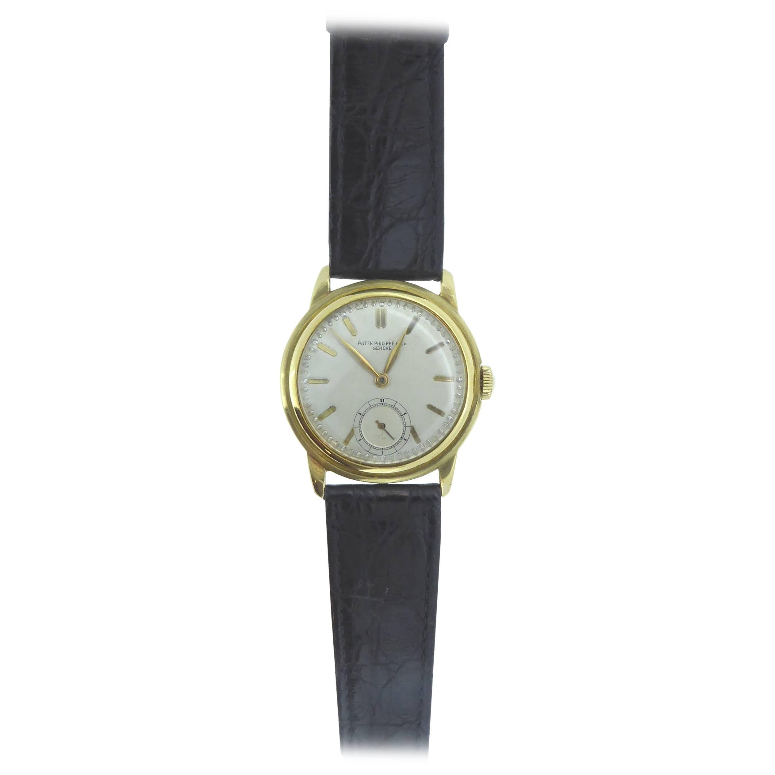 Patek Philippe Yellow Gold Calatrava Manual Wristwatch