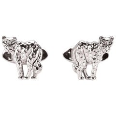 Cheetah Sterling Silver Cufflinks