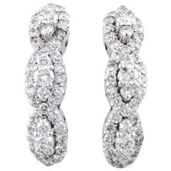 Diamonds  Earrings, 18 kt White Gold Stud/Dangle