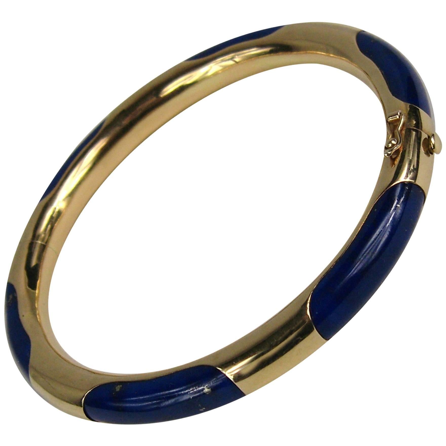 Gump's Lapis Lazuli Gold Bangle Bracelet