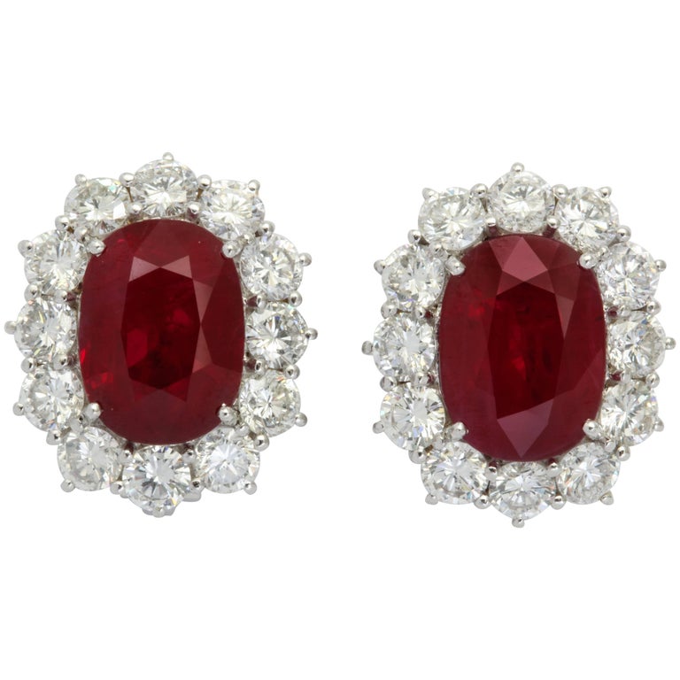 Retro Gold and Ruby Earrings at 1stdibs