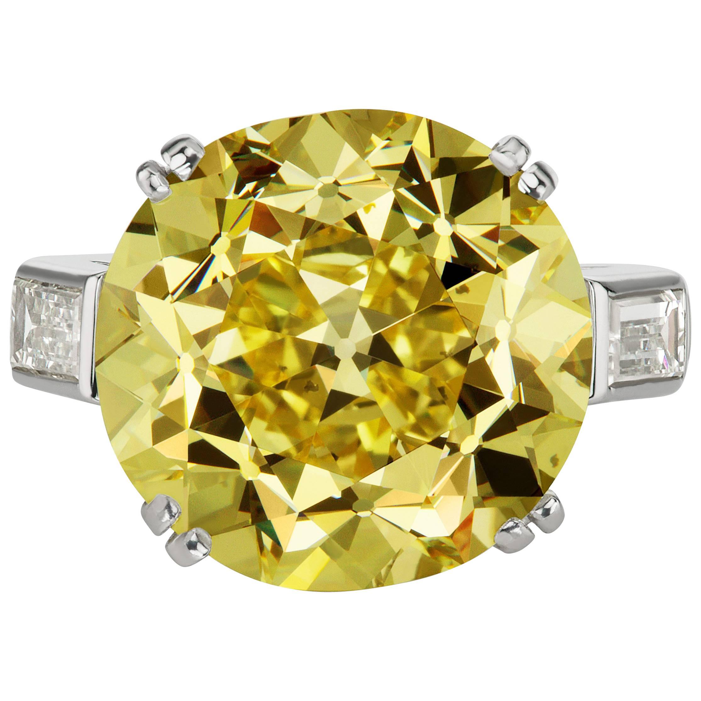 GIA Natural Fancy Intense Yellow Diamond Ring