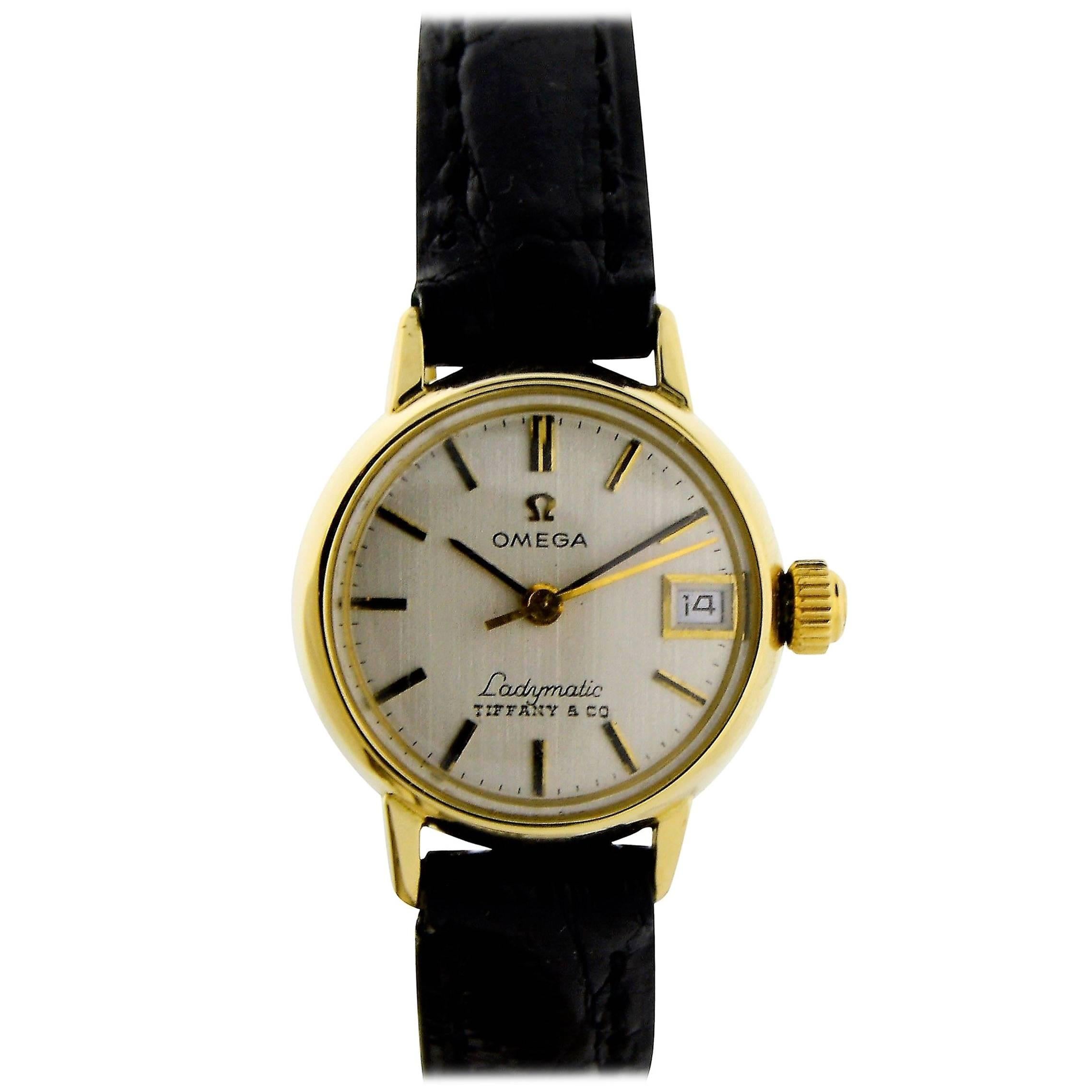 Omega for Tiffany and Co. Ladies Yellow Gold Ladymatic Date