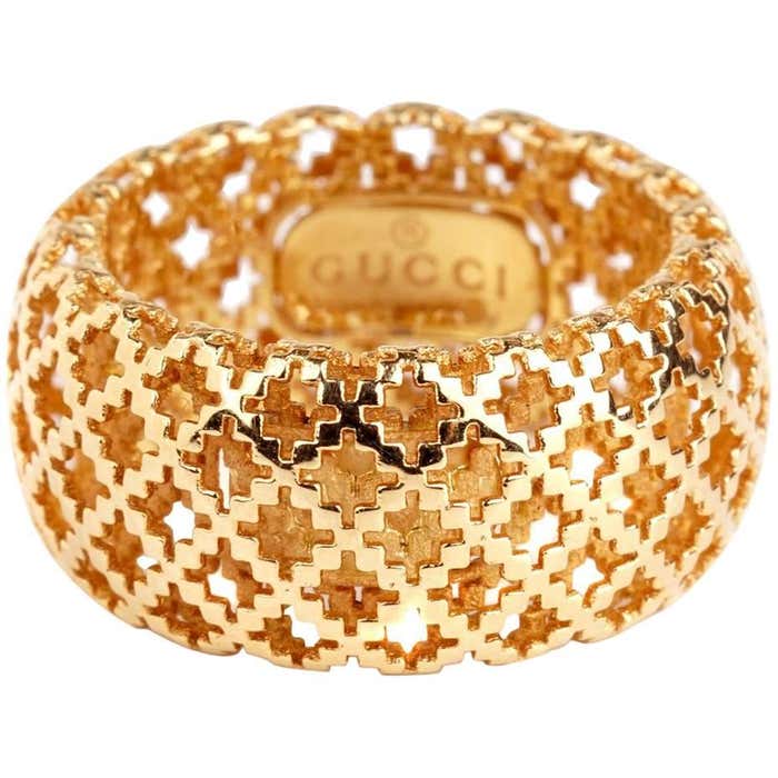 Gucci Ring Pattern Gucci Diamantissima Gold Open Ring at 1stDibs | gucci diamantissima ...