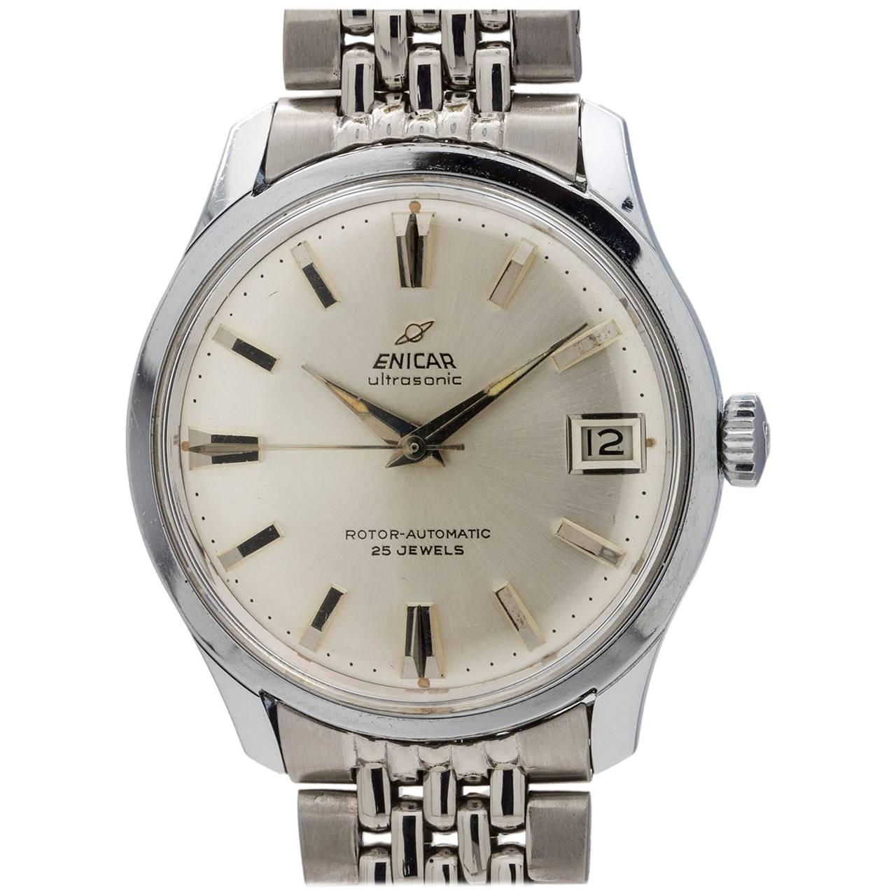 Enicar stainless steel Ultrasonic Self Winding Wristwatch, circa 1960s For Sale