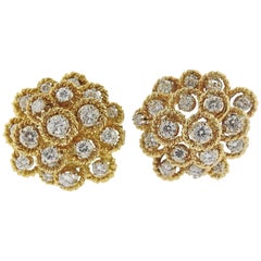 1970s Cartier Diamond Gold Earrings 1970s Cartier Diamond Gold Earrings