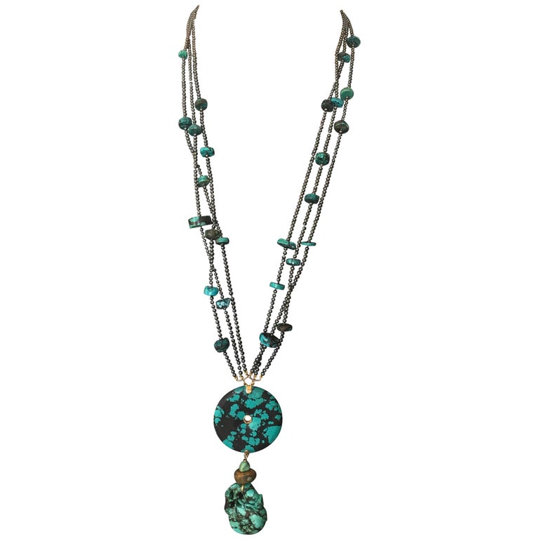 Tiffany and Co. Turquoise Gold Egg Charm Necklace at 1stdibs