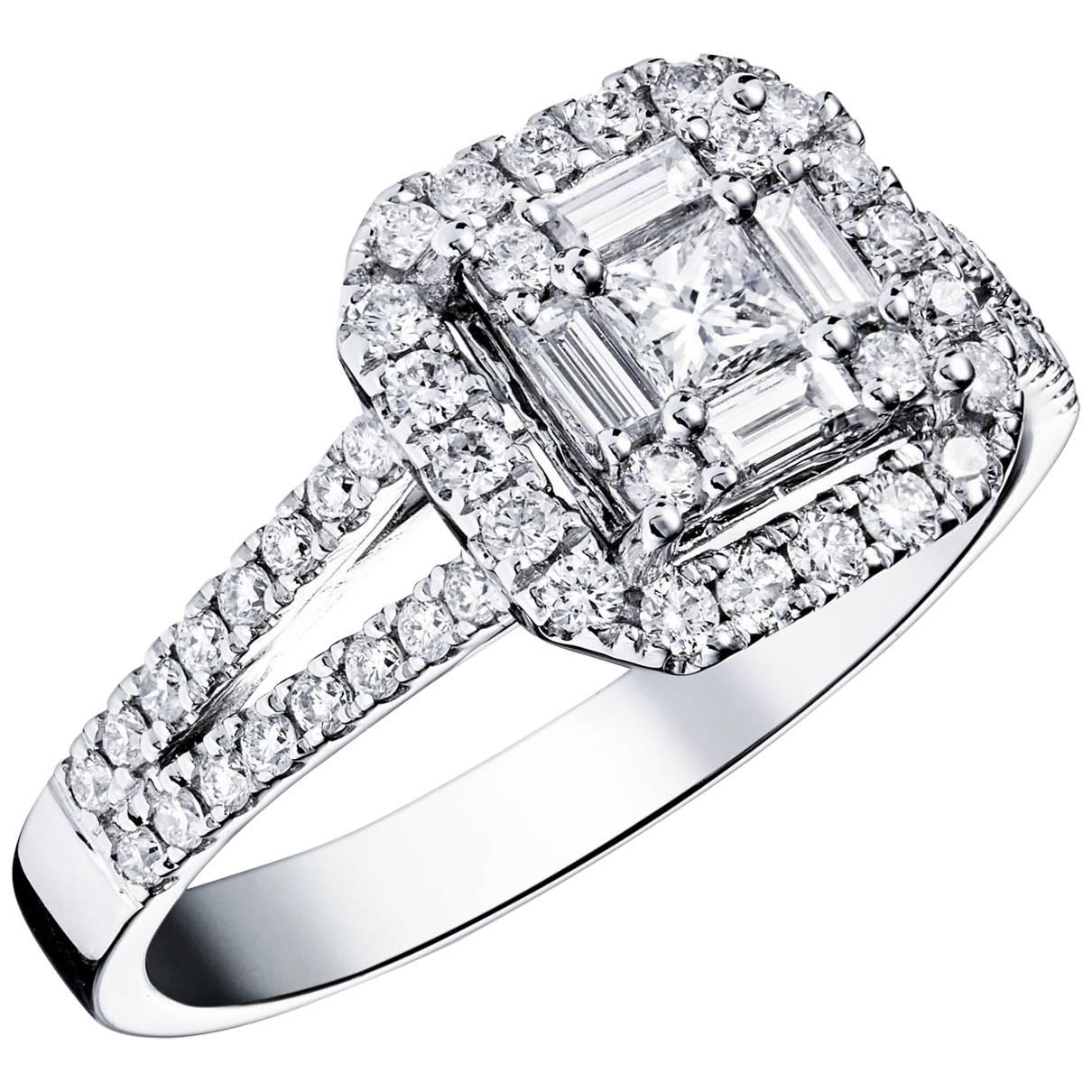 Clarence Square Diamond Ring For Sale