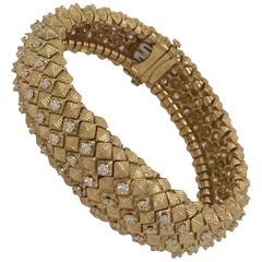 Tiffany & Co. 1950s Yellow Gold and Diamond Bracelet Watch