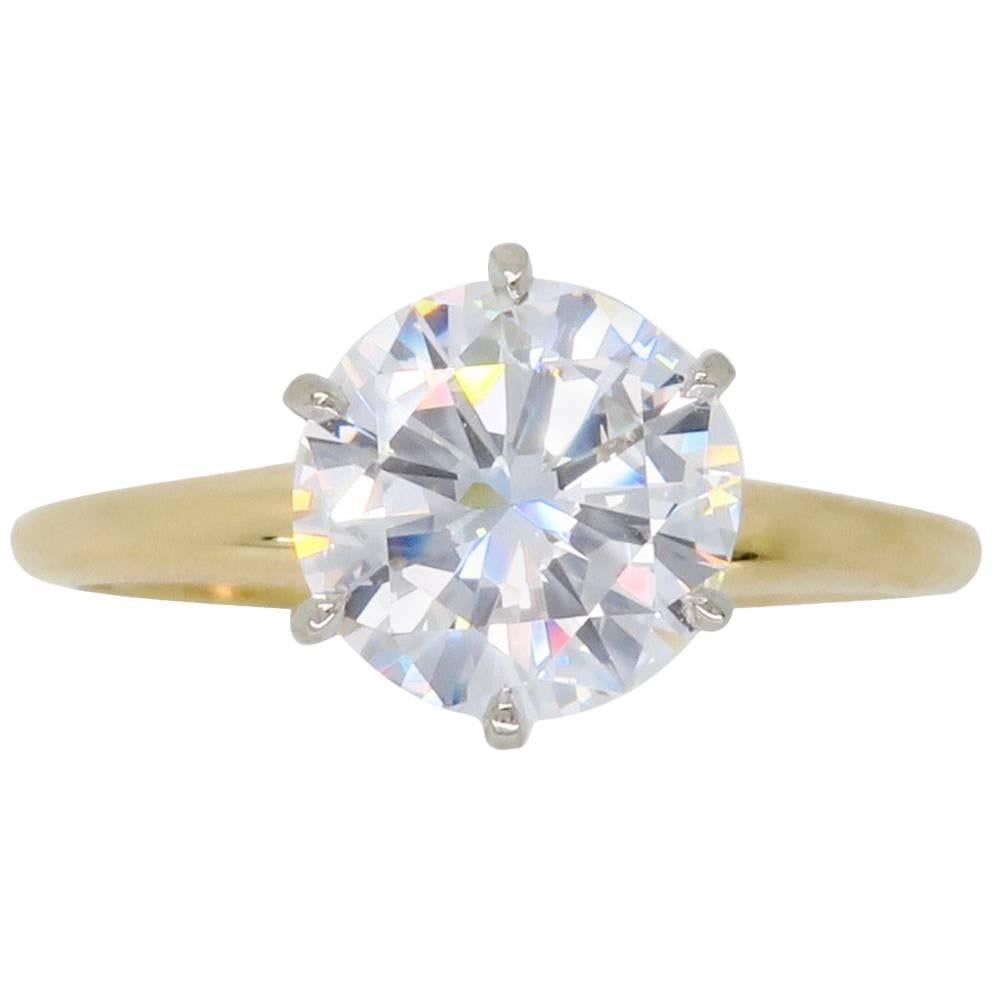 GIA Certified 2.01 Carat Diamond Solitaire Engagement Ring