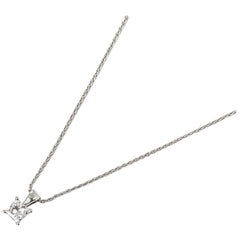 Mappin & Webb Platinum 0.70 Carat Princess Cut Diamond Pendant Necklace