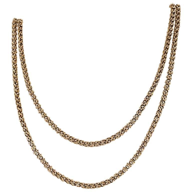 Antique Gold Byzantine Long Chain
