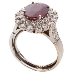 Ruby Diamond Double Halo Ring