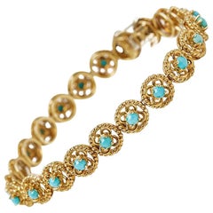 Cartier Turquoise Yellow Gold Bracelet
