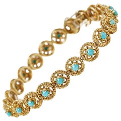 Cartier Turquoise Yellow Gold Bracelet