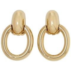 Cartier 18 Karat Yellow Gold Door Knocker Clip-On Earrings