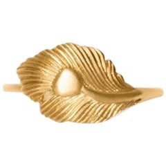 Gold Peacock Feather Ring