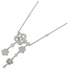 Boodles 18 Karat White Gold Round Brilliant Cut Diamond Blossom Necklace