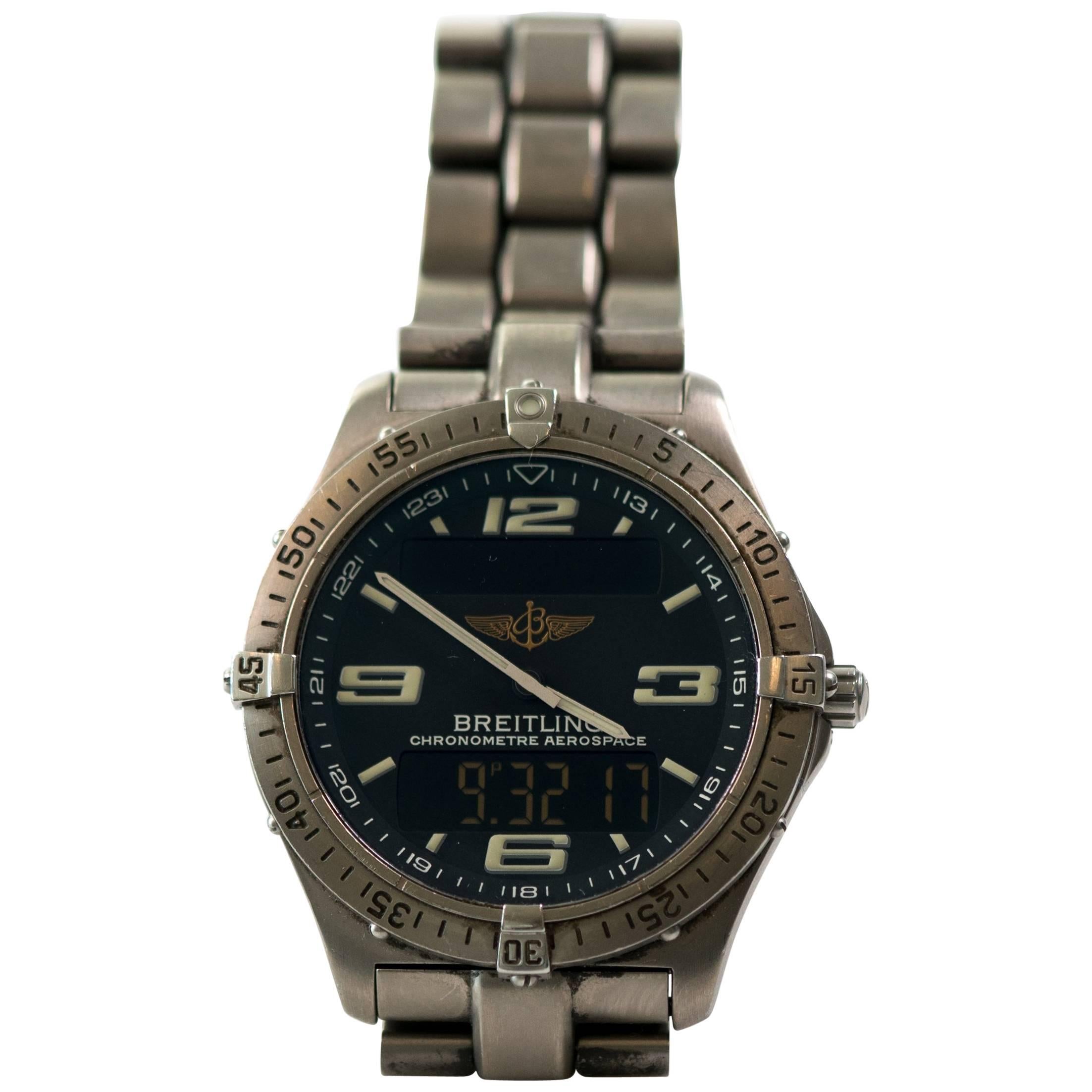 Breitling Titanium Professional Aerospace Evo Quartz Wristwatch, circa 1990s 