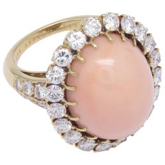 Van Cleef & Arpels Pink Coral Diamond Ring