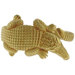 Kieselstein Cord Alligator Gold Bracelet