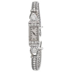 Concord Ladies Platinum Diamond Automatic Wristwatch, 1930s 