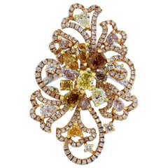 EGL Certified Fancy Colored Diamond Cocktail Ring