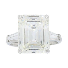 6.81 Carat Emerald Cut Diamond Ring