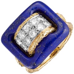 Van Cleef & Arpels Ring, Diamonds, Lapiz Lazuli, 18 Carat Gold