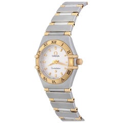 Retro Omega Ladies Yellow Gold Stainless Steel Constellation Quartz Wristwatch