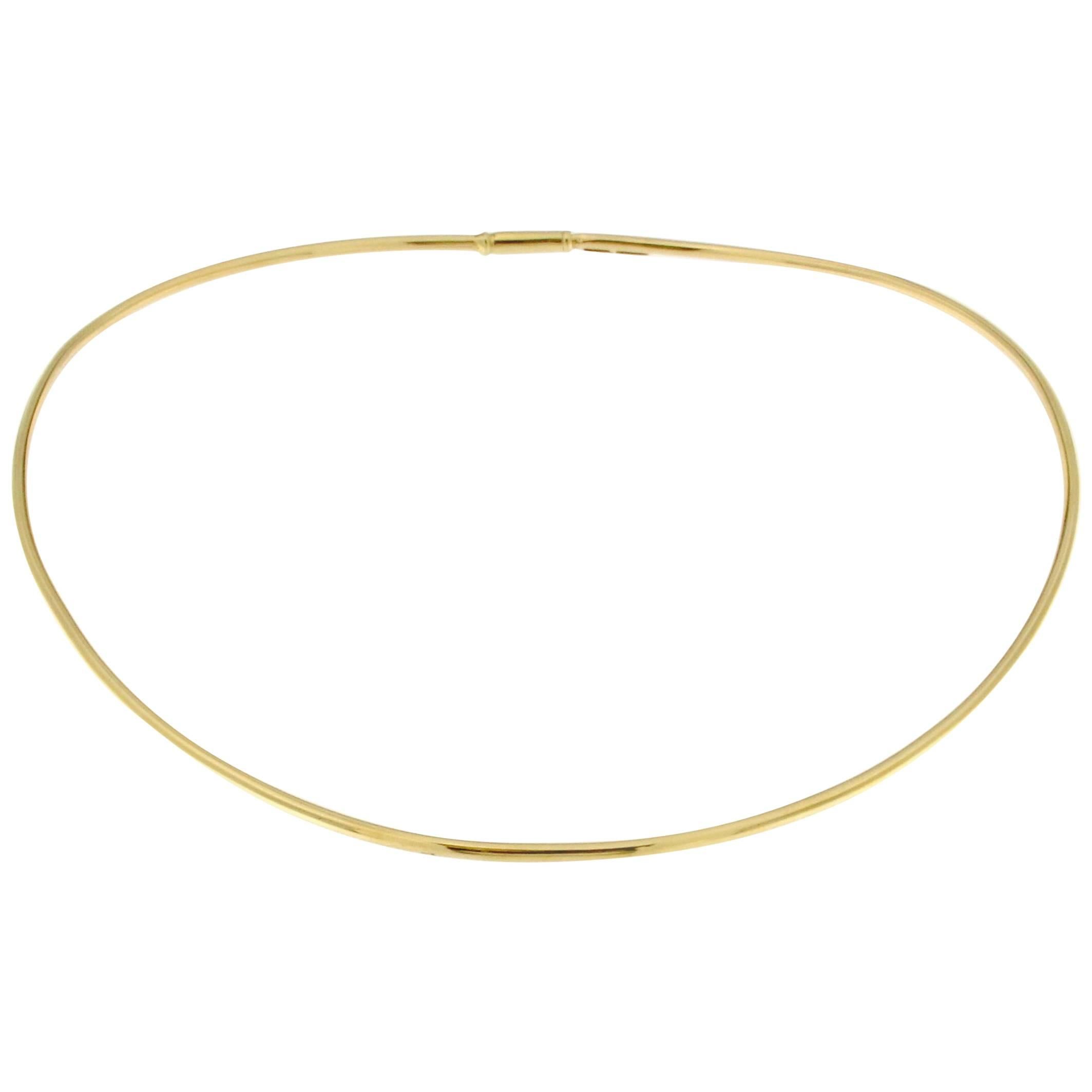 Fine Line Chocker Necklace in 18 Karat Yellow Gold