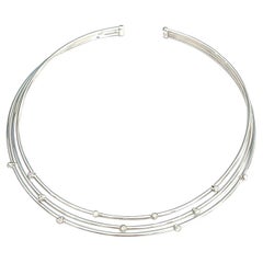 Choker en or blanc 18 carats avec diamants blancs
