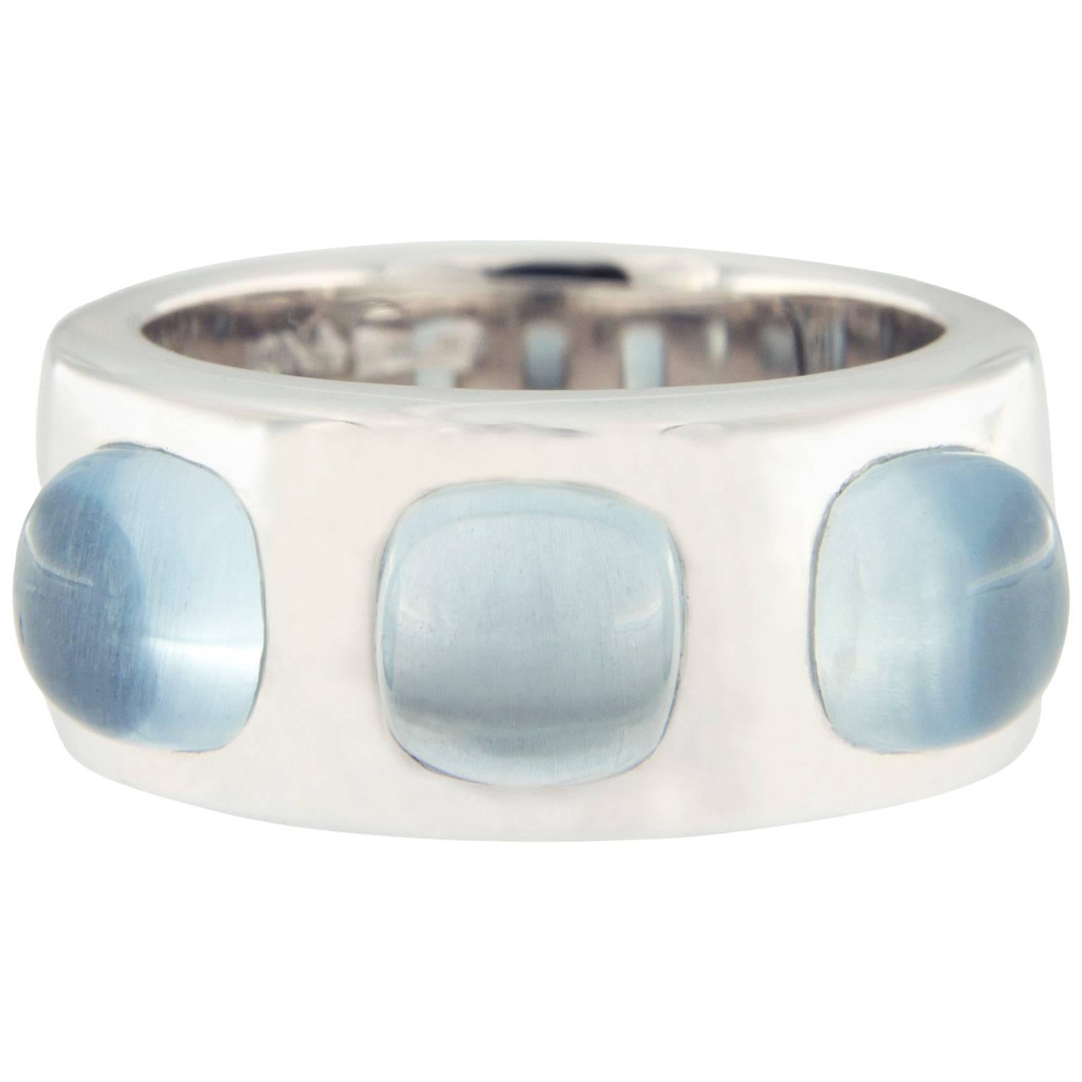 Jona Aquamarine 18K White Gold Band Ring