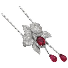 Cartier "Bahamas" Diamond Rubellite Necklace Brooch Collection