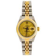 Vintage Rolex Yellow Gold stainless steel Datejust Automatic Wristwatch