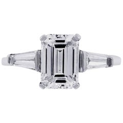 GIA Certified 2.04 Carat Emerald Cut Diamond Engagement Ring
