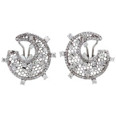 Gold and Diamond Basket Style Earrings