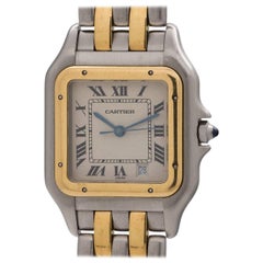 Cartier Yellow Gold Stainless Steel Panther quartz Wristwatch, circa 1980s